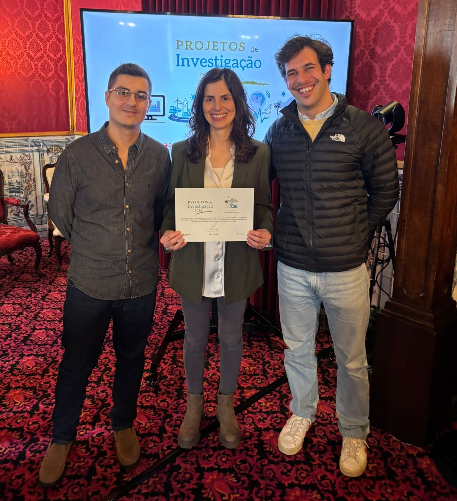 The BEATS team receiving the Interdisciplinary Research Seed Projects award certificate